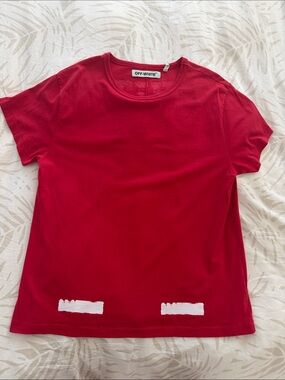 Off-White, 100% Authentic, Virgil Abloh Red T Shirt Men